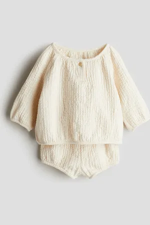 H&M Kaksiosainen setti rypytettyä puuvillamusliinia