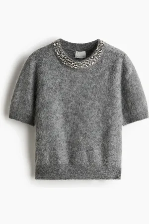 H&M Strassikoristeinen mohairsekoitteinen pusero