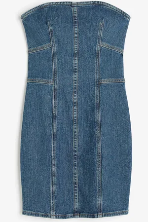 H&M Bandeau-denimmekko