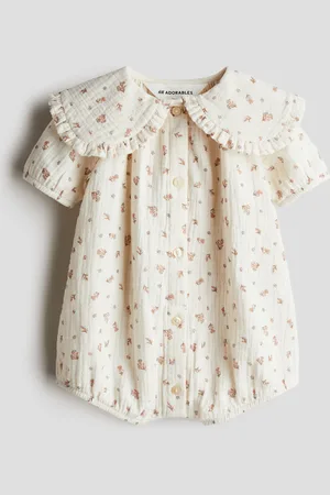 H&M Puuvillamusliininen haalari - Valkoinen