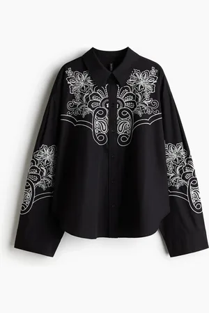 H&M Kirjailtu oversize-paita