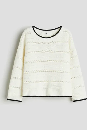 H&M Puuvillainen reikäneulepusero