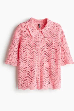 H&M Lyhythihainen pointelle-neulepaita
