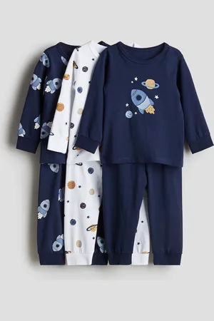 H&M 3 kpl puuvillapyjamia - Sininen