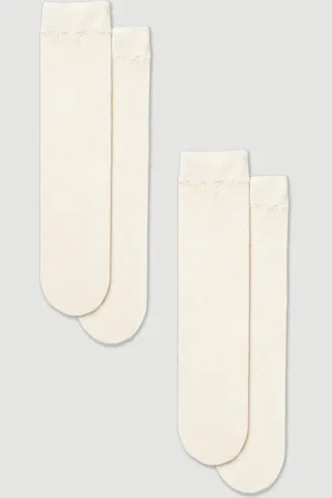 H&M 2-pack Rosa Lace Polvisukat - Valkoinen