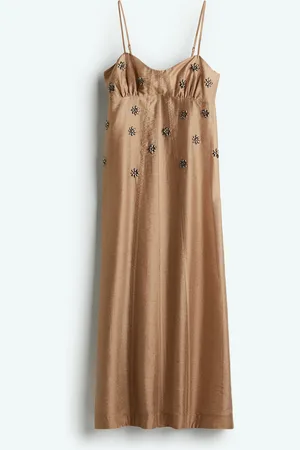 H&M Ohut koristeltu spagettiolkaiminen mekko