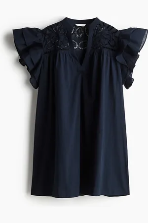 H&M Röyhelöhihainen broderie anglaise -mekko