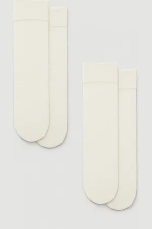 H&M 2-pack Ina Pointelle Polvisukat - Valkoinen