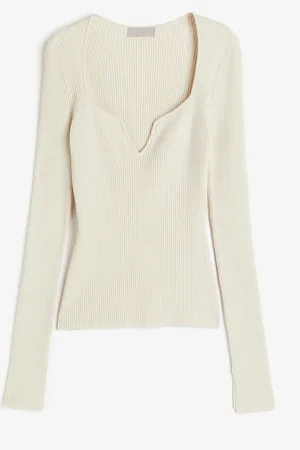 H&M Ribbineulottu sydänpääntiepusero