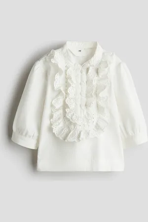 H&M Röyhelöinen puuvillapopliinipusero