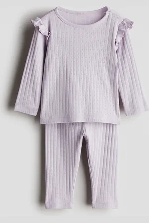 H&M Painokuvallinen puuvillapyjama - Liila