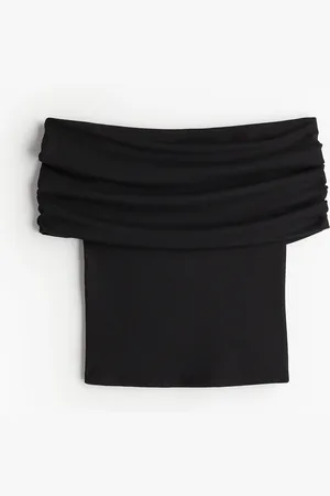 H&M Ribattu off shoulder -toppi