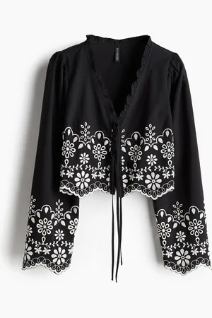 H&M Broderie anglaise -puuvillapusero