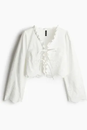 H&M Broderie anglaise -puuvillapusero