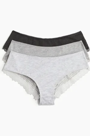 H&M 3 kpl hipster-alushousuja puuvillaa ja pitsiä