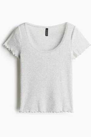 H&M Pitsireunainen pointelle-T-paita