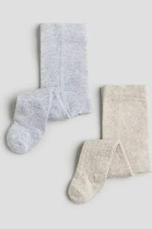 H&M 2 paria kuvioneulesukkahousuja