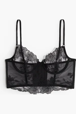 H&M Pehmustamaton kirjailtu korseletti