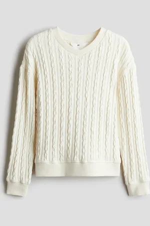 H&M V-aukkoinen palmikkoneulepusero