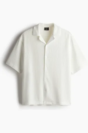 H&M Ribattu laakakauluspaita Loose Fit