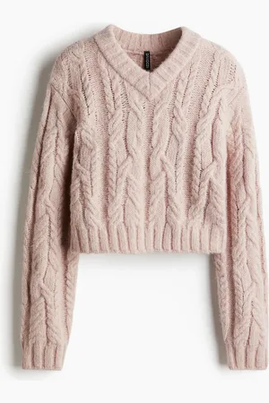 H&M V-aukkoinen palmikkoneulepusero