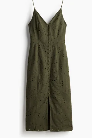 H&M Napitettava broderie anglaise -mekko