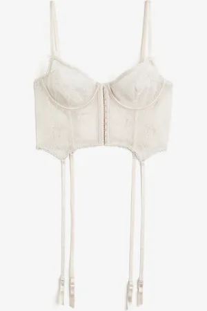 H&M Pehmustamaton kirjailtu korseletti
