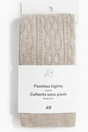 H&M Terättömät palmikkoneulesukkahousut