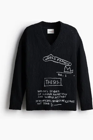 H&M V-aukkoinen puuvillainen neulepusero Loose Fit