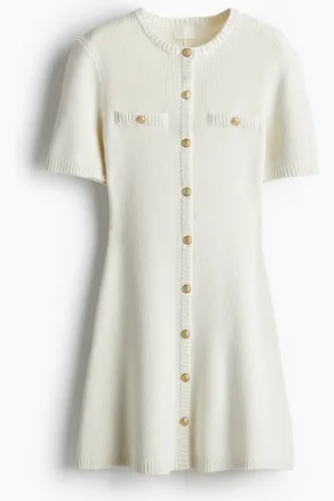 H&M Edestä napitettava ribbineulemekko