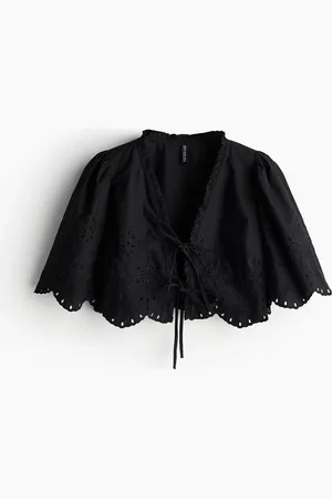 H&M Lyhyt broderie anglaise -pusero