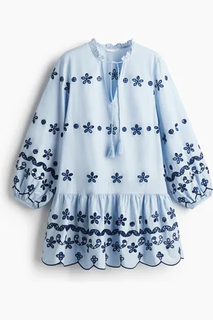H&M Broderie anglaise -tunikamekko