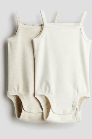 H&M 2 kpl hihattomia puuvillabodyja