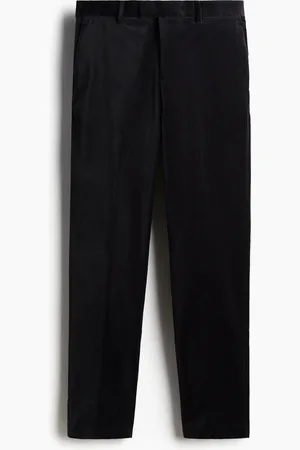 H&M Lyhyet samettiset housut Slim Fit