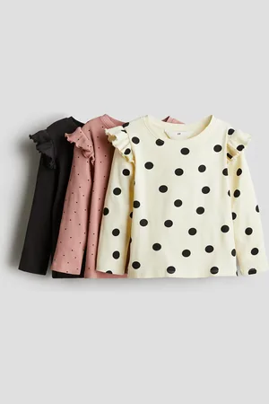 H&M 3 kpl röyhelöreunaisia trikoopuseroita
