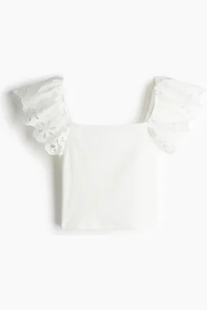 H&M Ribattu broderie anglaise -pusero