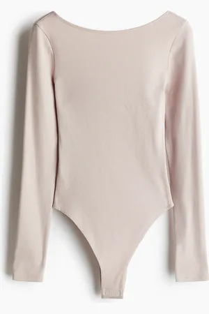 H&M Takaa syvään uurrettu ribattu body