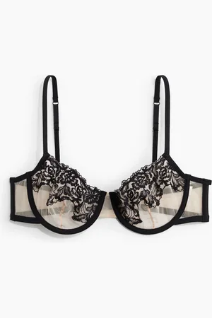 H&M Kirjaillut balconette-rintaliivit