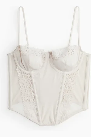 H&M Pehmustamaton kirjailtu korseletti
