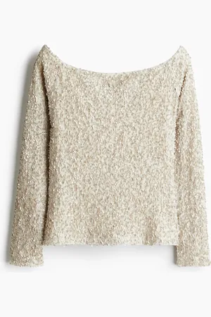 H&M Paljettikoristeinen off shoulder -pusero