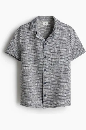 H&M Kuviopintainen laakakauluskangaspaita Regular Fit