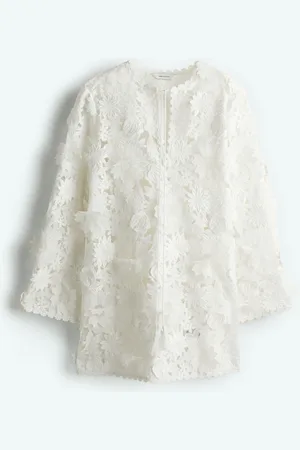 H&M Kukka-applikoitu pitsimekko