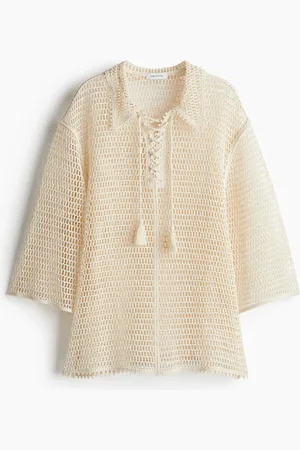 H&M Reikäneulottu nyörillinen pusero