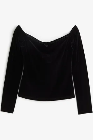 H&M Off shoulder -veluuripusero