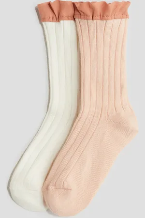 H&M 2 paria röyhelöreunaisia sukkia
