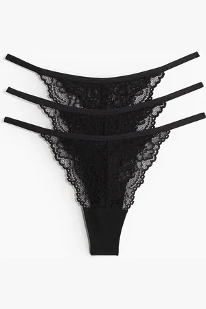 H&M 3 kpl pitsisiä tanga-string-alushousuja