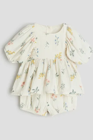 H&M Kaksiosainen kuviollinen musliinisetti