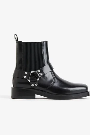 H&M Nahkaisen biker-nilkkurit