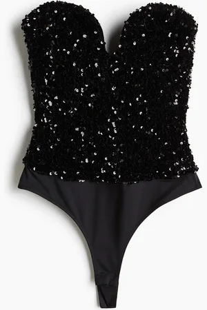 H&M Paljettikoristeinen string-body