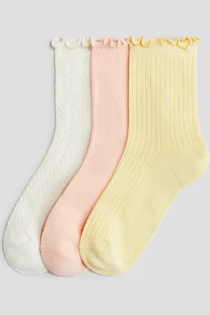 H&M 3 paria overlock-reunaisia sukkia